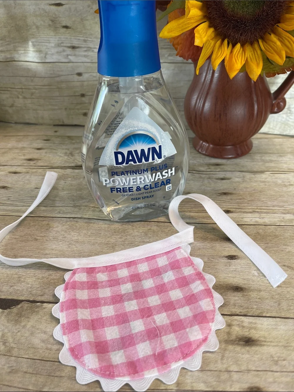 Reversible Apron Dish Soap Bottle - Dawn Powerwash - Cherries